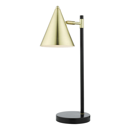 Dar Lighting BRA4241 Branco 1 Light Table Lamp Matt Black And Brass - 37115