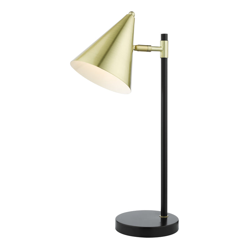 Load image into Gallery viewer, Dar Lighting BRA4241 Branco 1 Light Table Lamp Matt Black And Brass - 37115
