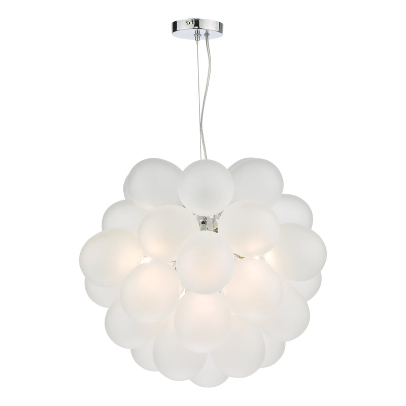 Load image into Gallery viewer, Dar Lighting BUB0602 Bubbles 6 Light Pendant Polished Chrome Frosted Glass - 36876

