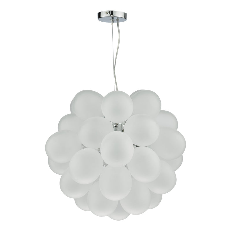 Load image into Gallery viewer, Dar Lighting BUB0602 Bubbles 6 Light Pendant Polished Chrome Frosted Glass - 36876
