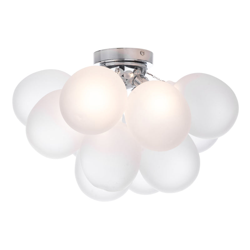 Load image into Gallery viewer, Dar Lighting BUB5202 Bubbles 4 Light Flush Polished Chrome Frosted Glass - 36877
