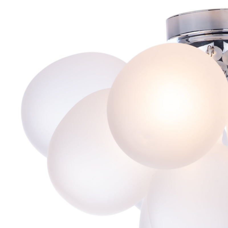 Load image into Gallery viewer, Dar Lighting BUB5202 Bubbles 4 Light Flush Polished Chrome Frosted Glass - 36877
