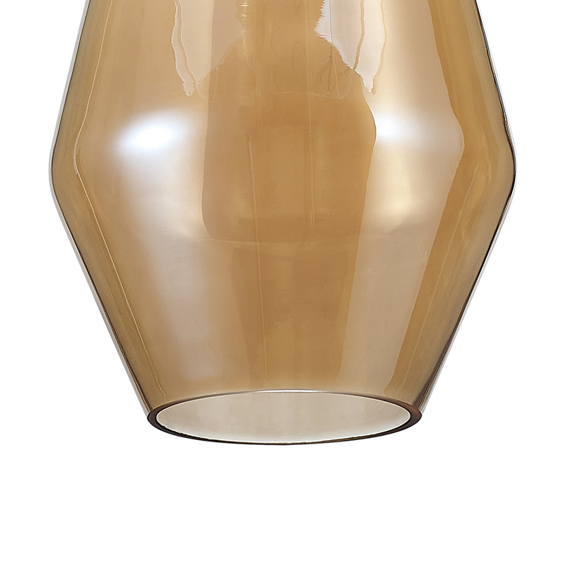 Load image into Gallery viewer, C-Lighting Budapest 180mm x 290mm Amber Plated Kite Glass Shade - 53442
