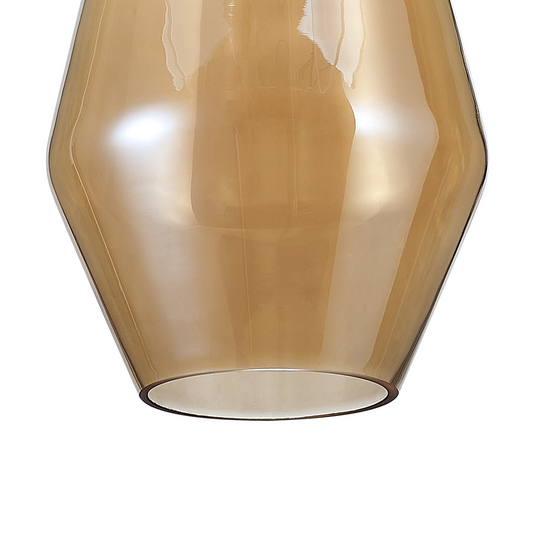 C-Lighting Budapest 180mm x 290mm Amber Plated Kite Glass Shade - 53442