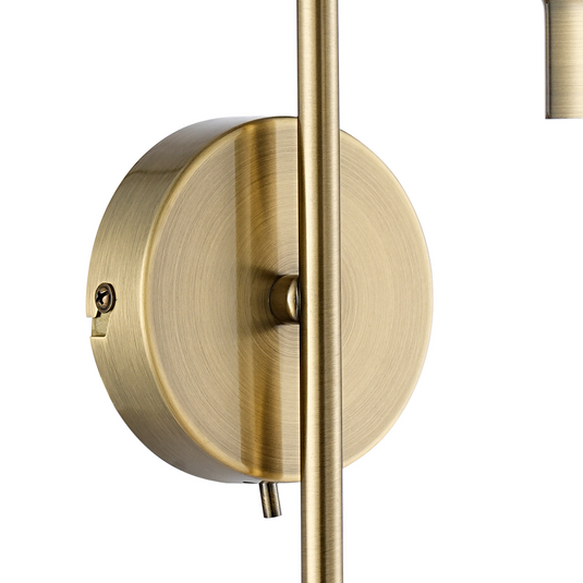 C-Lighting Budapest Antique Brass Curved 1 Light E27 Switched Wall Light, Suitable For A Vast Selection Of Glass Shades - 53491