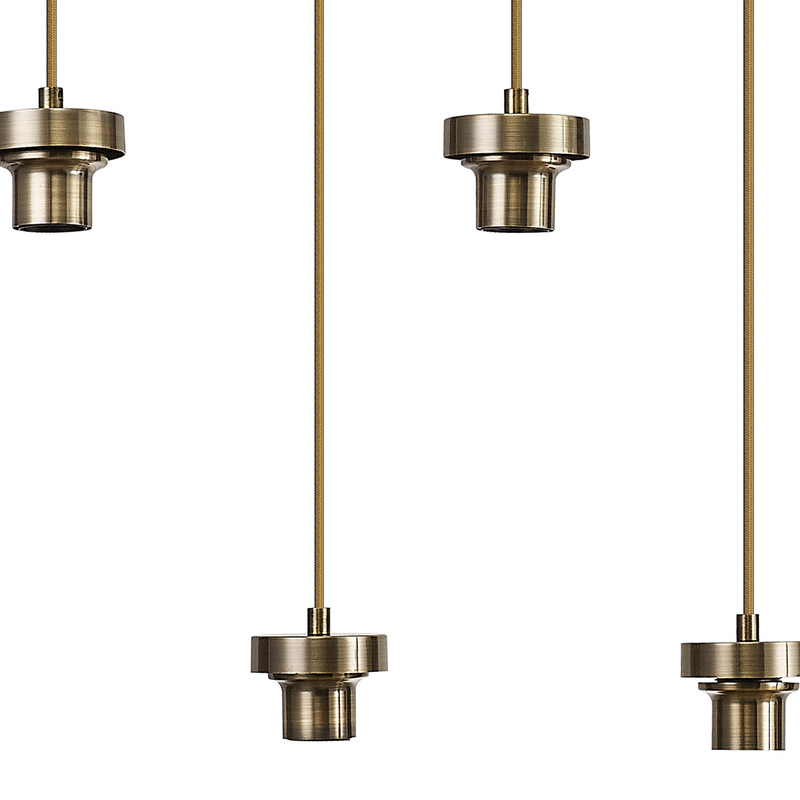 Load image into Gallery viewer, C-Lighting Budapest Antique Brass 9 Light E27 2m Rectangular Multiple Pendant, Suitable For A Vast Selection Of Glass Shades - 53495
