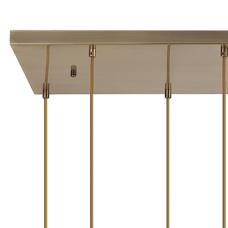 Load image into Gallery viewer, C-Lighting Budapest Antique Brass 9 Light E27 2m Rectangular Multiple Pendant, Suitable For A Vast Selection Of Glass Shades - 53495
