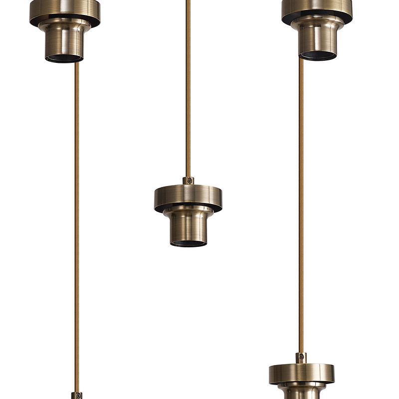 Load image into Gallery viewer, C-Lighting Budapest Antique Brass 7 Light E27 2m Oval Multiple Pendant, Suitable For A Vast Selection Of Glass Shades - 53497
