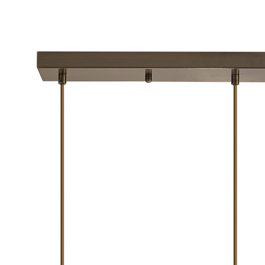C-Lighting Budapest Antique Brass 5 Light E27 2m Linear Multiple Pendant, Suitable For A Vast Selection Of Glass Shades - 53498