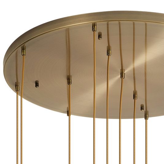 C-Lighting Budapest Antique Brass 13 Light E27 4m Round Multiple Pendant, Suitable For A Vast Selection Of Glass Shades - 53501