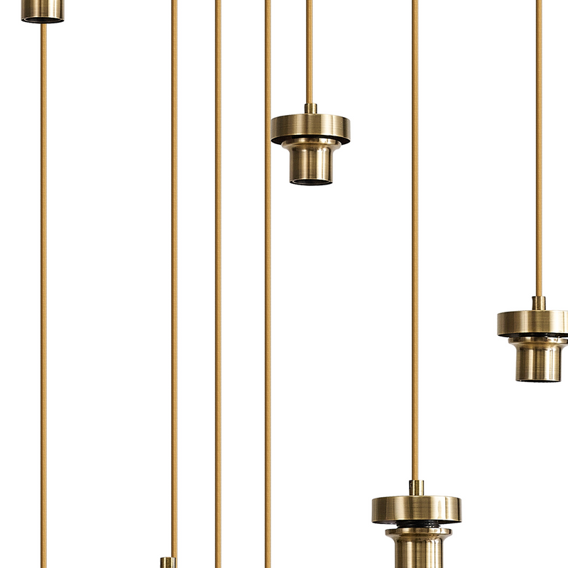 Load image into Gallery viewer, C-Lighting Budapest Antique Brass 13 Light E27 4m Round Multiple Pendant, Suitable For A Vast Selection Of Glass Shades - 53501
