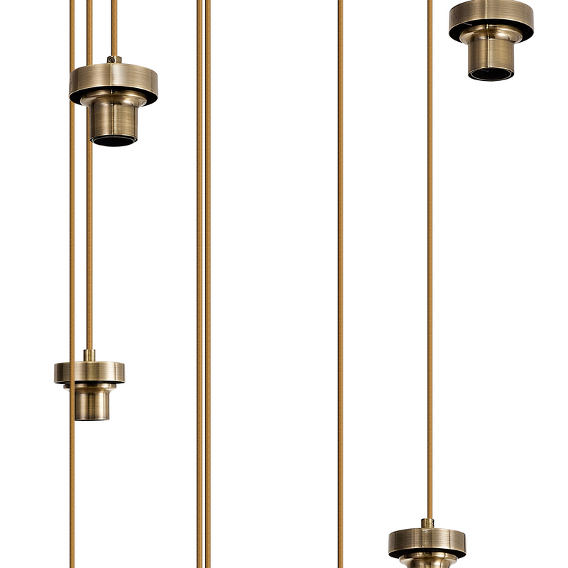Load image into Gallery viewer, C-Lighting Budapest Antique Brass 9 Light E27 3m Round Multiple Pendant, Suitable For A Vast Selection Of Glass Shades - 53503
