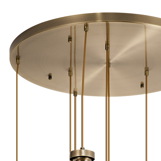 C-Lighting Budapest Antique Brass 9 Light E27 3m Round Multiple Pendant, Suitable For A Vast Selection Of Glass Shades - 53503