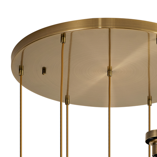 C-Lighting Budapest Antique Brass 7 Light E27 3m Round Multiple Pendant, Suitable For A Vast Selection Of Glass Shades - 53504