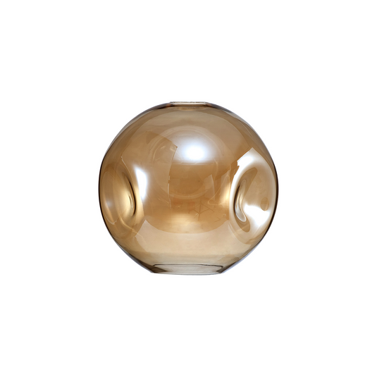 C-Lighting Budapest 250mm x 235mm Amber Plated Round Dimple Glass Shade  - 53527