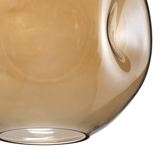 C-Lighting Budapest 250mm x 235mm Amber Plated Round Dimple Glass Shade  - 53527