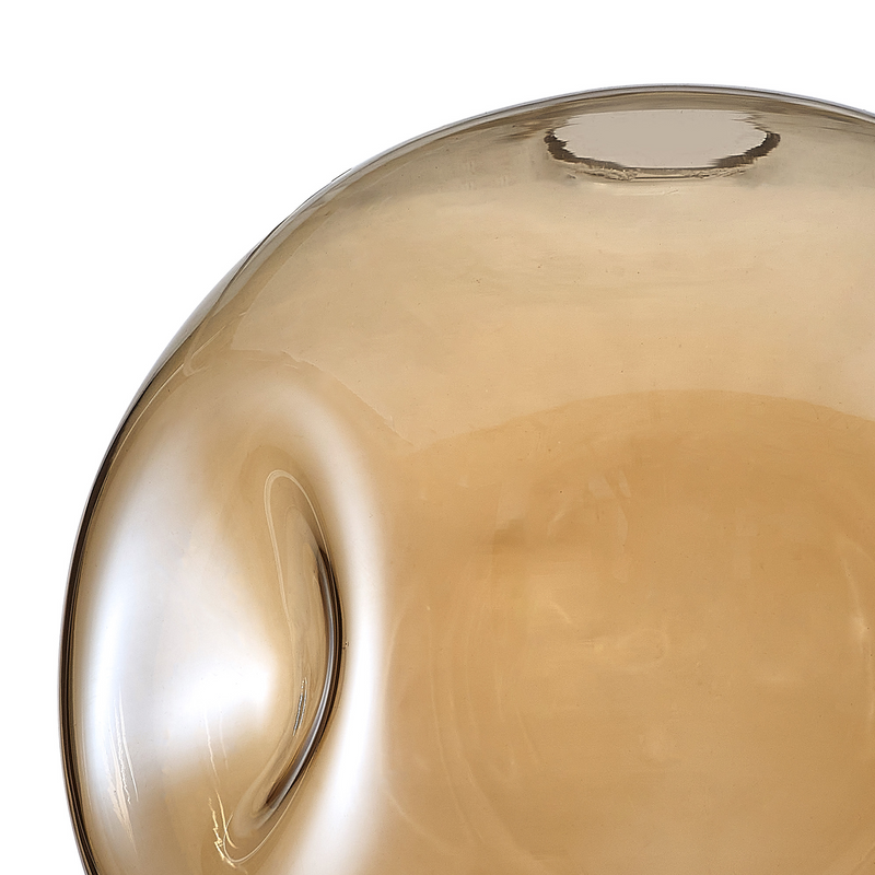 Load image into Gallery viewer, C-Lighting Budapest 250mm x 235mm Amber Plated Round Dimple Glass Shade  - 53527

