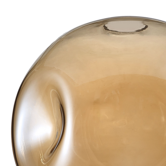C-Lighting Budapest 250mm x 235mm Amber Plated Round Dimple Glass Shade  - 53527