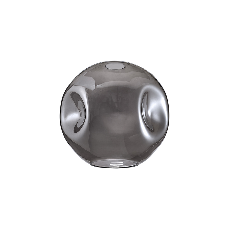 Load image into Gallery viewer, C-Lighting Budapest 250mm x 235mm Smoke Plated Round Dimple Glass Shade  - 53528
