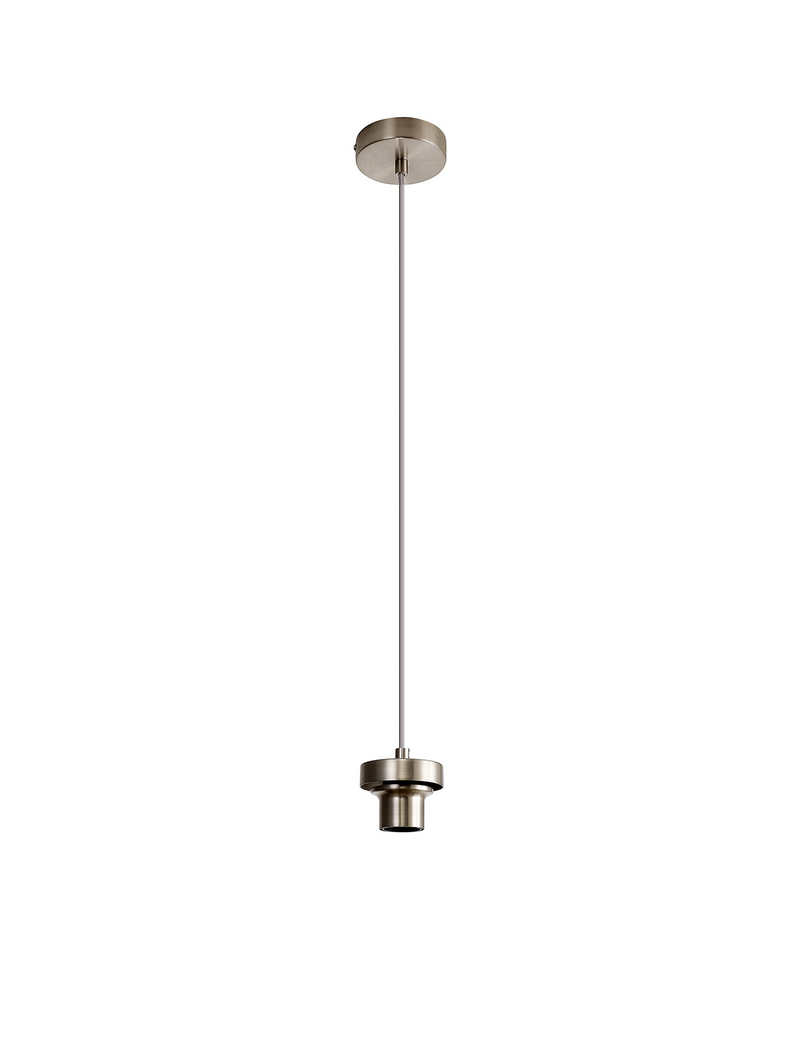 Load image into Gallery viewer, C-Lighting Budapest Satin Nickel 1 Light E27 2m Pendant, Suitable For A Vast Selection Of Glass Shades - 48181
