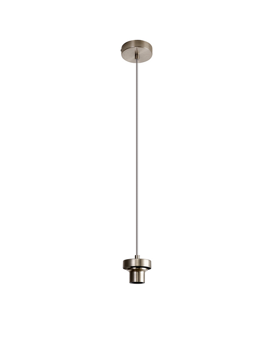 C-Lighting Budapest Satin Nickel 1 Light E27 2m Pendant, Suitable For A Vast Selection Of Glass Shades - 48181