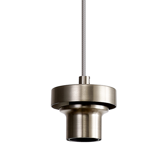 C-Lighting Budapest Satin Nickel 1 Light E27 2m Pendant, Suitable For A Vast Selection Of Glass Shades - 48181