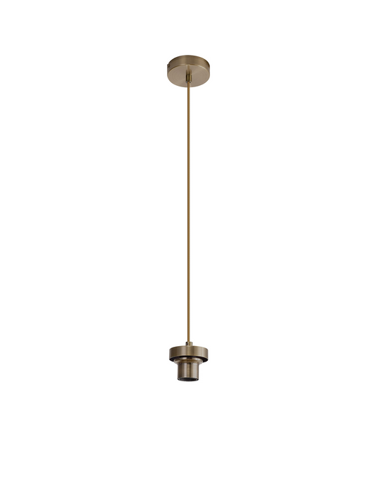 C-Lighting Budapest Antique Brass 1 Light E27 2m Pendant, Suitable For A Vast Selection Of Glass Shades - 48182