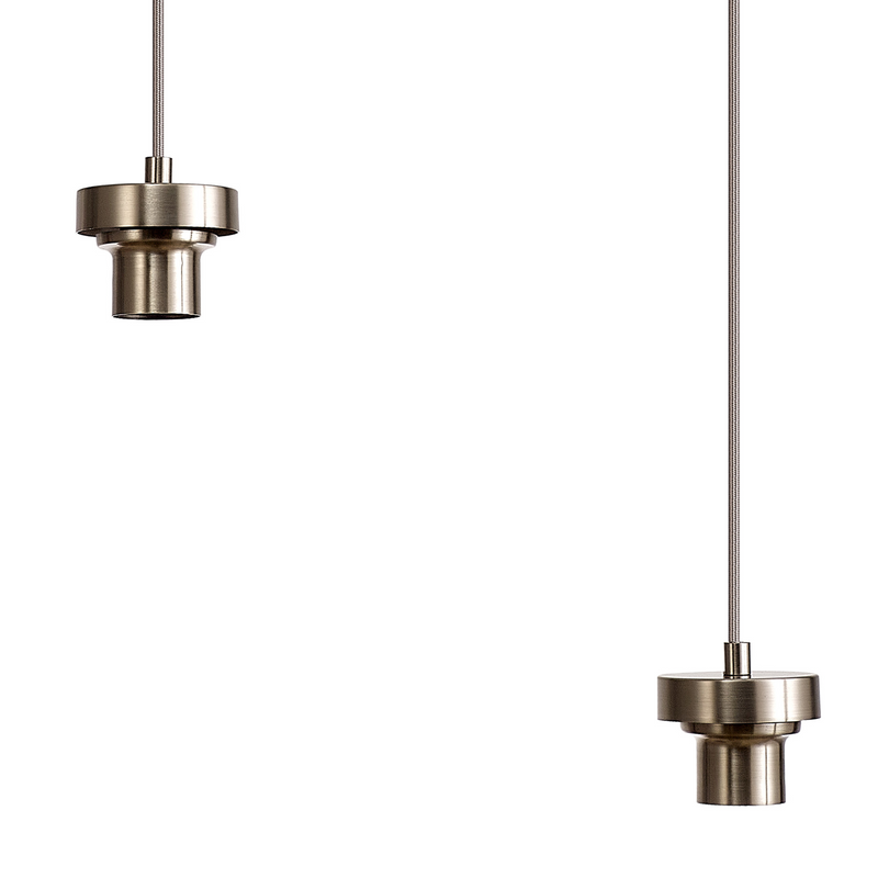 Load image into Gallery viewer, C-Lighting Budapest Satin Nickel 3 Light E27 2m Linear Multiple Pendant, Suitable For A Vast Selection Of Glass Shades - 48243
