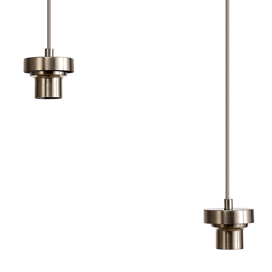 C-Lighting Budapest Satin Nickel 3 Light E27 2m Linear Multiple Pendant, Suitable For A Vast Selection Of Glass Shades - 48243
