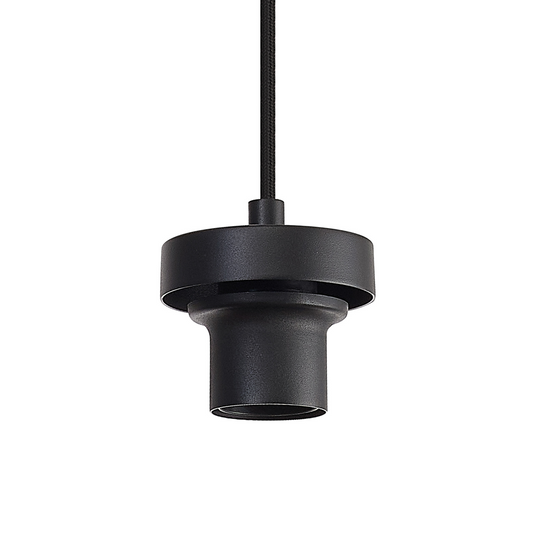C-Lighting Budapest Satin Black 1 Light E27 2m Pendant, Suitable For A Vast Selection Of Glass Shades - 52792