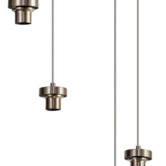 C-Lighting Budapest Satin Nickel 7 Light E27 3m Round Multiple Pendant, Suitable For A Vast Selection Of Glass Shades - 53229