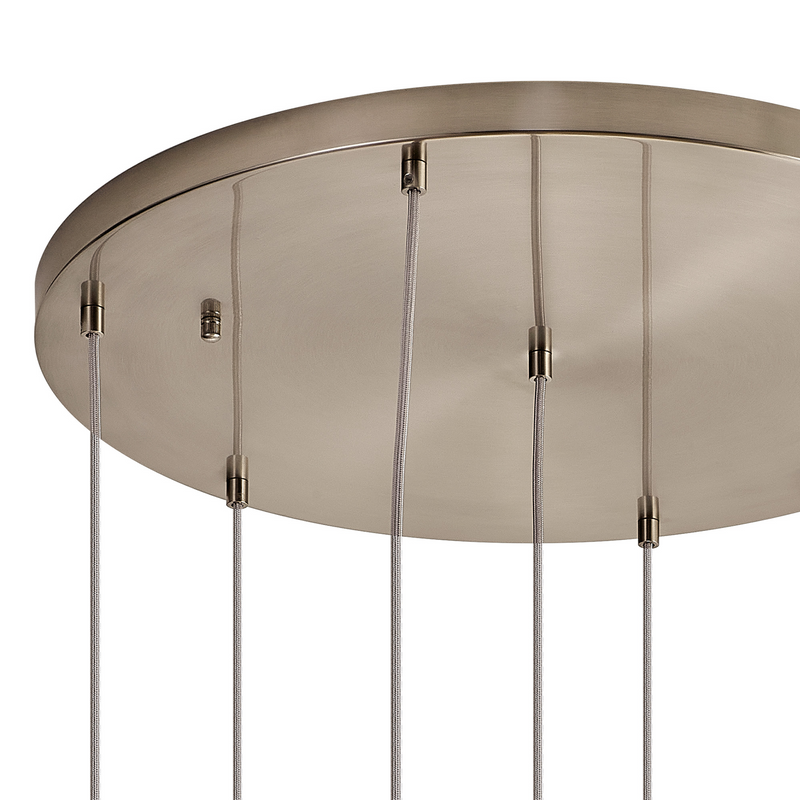 Load image into Gallery viewer, C-Lighting Budapest Satin Nickel 7 Light E27 3m Round Multiple Pendant, Suitable For A Vast Selection Of Glass Shades - 53229
