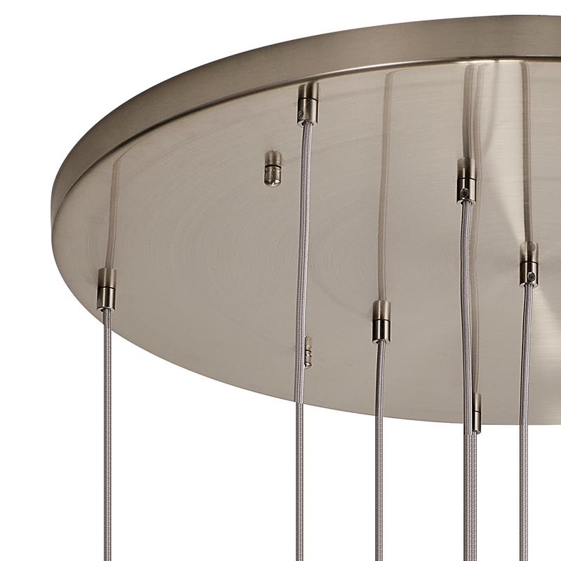 Load image into Gallery viewer, C-Lighting Budapest Satin Nickel 9 Light E27 3m Round Multiple Pendant, Suitable For A Vast Selection Of Glass Shades - 53230
