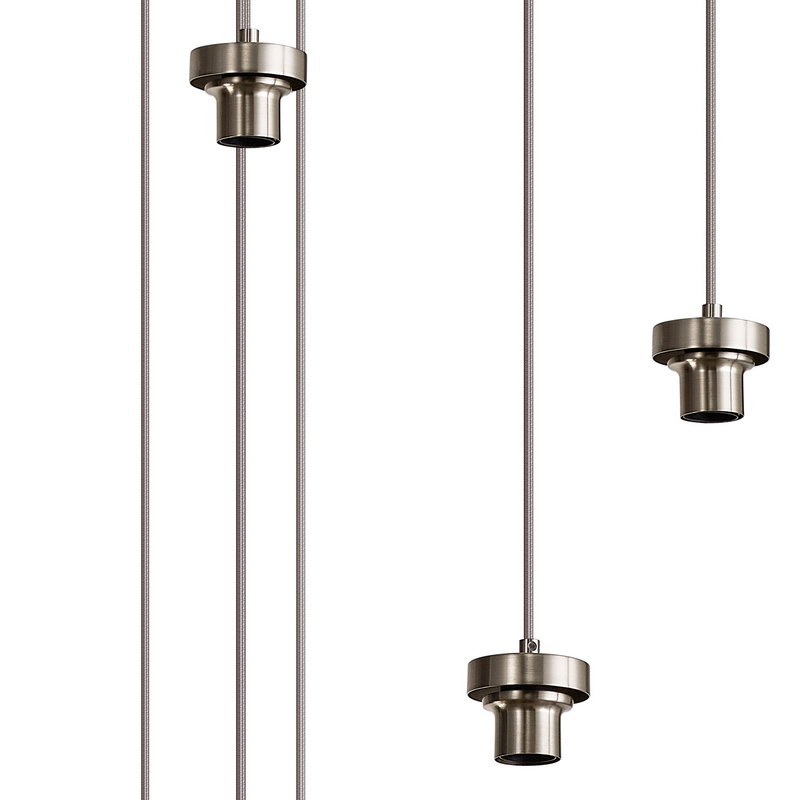 Load image into Gallery viewer, C-Lighting Budapest Satin Nickel 9 Light E27 3m Round Multiple Pendant, Suitable For A Vast Selection Of Glass Shades - 53230
