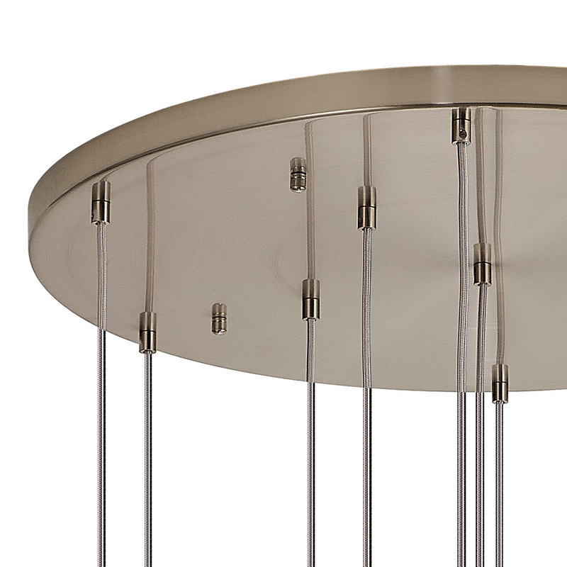 Load image into Gallery viewer, C-Lighting Budapest Satin Nickel 11 Light E27 3.5m Round Multiple Pendant, Suitable For A Vast Selection Of Glass Shades - 53231

