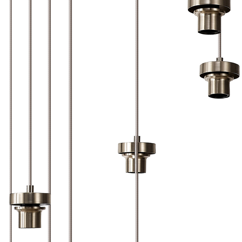 Load image into Gallery viewer, C-Lighting Budapest Satin Nickel 13 Light E27 4m Round Multiple Pendant, Suitable For A Vast Selection Of Glass Shades - 53232
