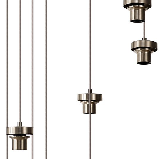 C-Lighting Budapest Satin Nickel 13 Light E27 4m Round Multiple Pendant, Suitable For A Vast Selection Of Glass Shades - 53232