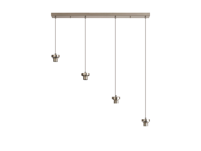 Load image into Gallery viewer, C-Lighting Budapest Satin Nickel 4 Light E27 2m Linear Multiple Pendant, Suitable For A Vast Selection Of Glass Shades - 53233
