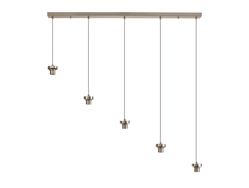 Load image into Gallery viewer, C-Lighting Budapest Satin Nickel 5 Light E27 2m Linear Multiple Pendant, Suitable For A Vast Selection Of Glass Shades - 53234
