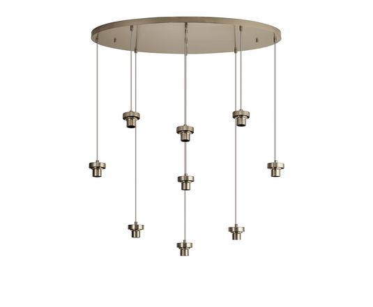 C-Lighting Budapest Satin Nickel 9 Light E27 Oval Multiple Pendant, Suitable For A Vast Selection Of Glass Shades - 53238
