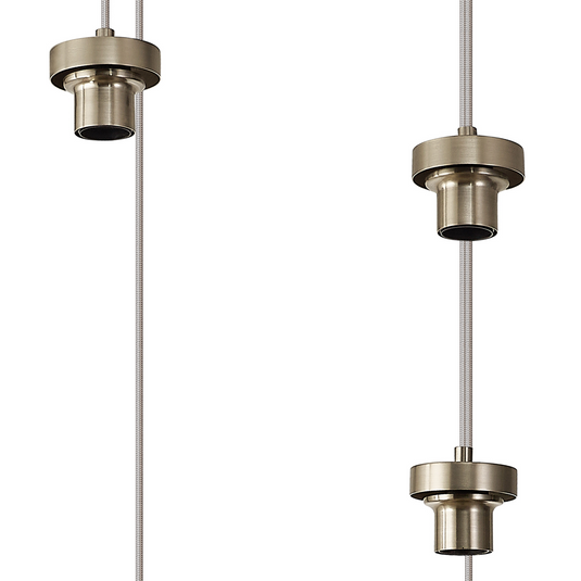 C-Lighting Budapest Satin Nickel 9 Light E27 Oval Multiple Pendant, Suitable For A Vast Selection Of Glass Shades - 53238