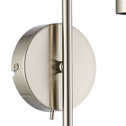 C-Lighting Budapest Satin Nickel Curved 1 Light E27 Switched Wall Light, Suitable For A Vast Selection Of Glass Shades - 53240