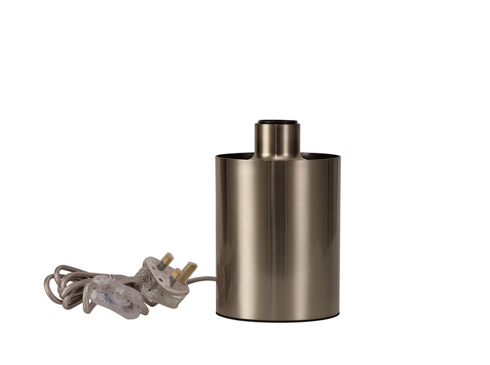 C-Lighting Budapest Satin Nickel 1 Light E27 15cm Uplight Table Lamp, Suitable For A Vast Selection Of Glass Shades - 53243