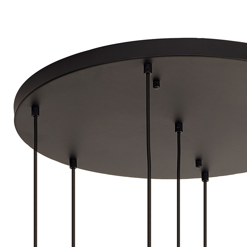 Load image into Gallery viewer, C-Lighting Budapest Satin Black 7 Light E27 3m Round Multiple Pendant, Suitable For A Vast Selection Of Glass Shades - 53398
