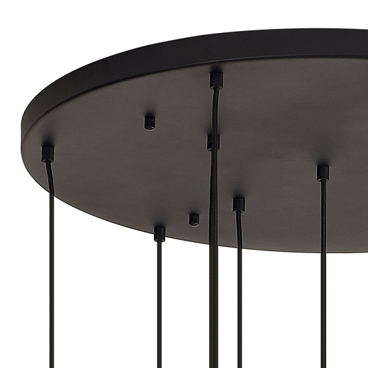 C-Lighting Budapest Satin Black 11 Light E27 3.5m Round Multiple Pendant, Suitable For A Vast Selection Of Glass Shades - 53400