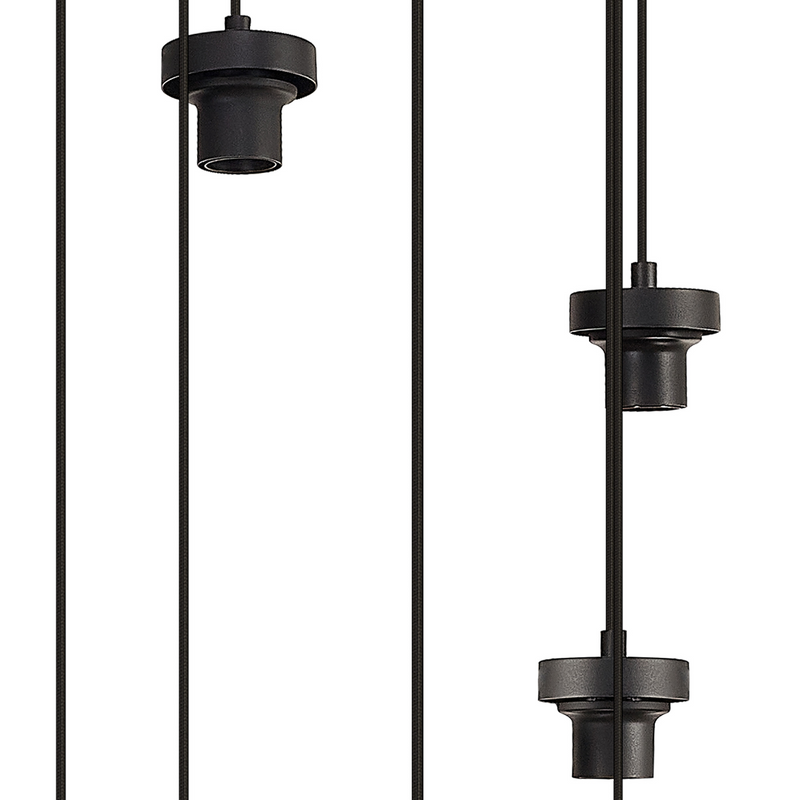 Load image into Gallery viewer, C-Lighting Budapest Satin Black 11 Light E27 3.5m Round Multiple Pendant, Suitable For A Vast Selection Of Glass Shades - 53400

