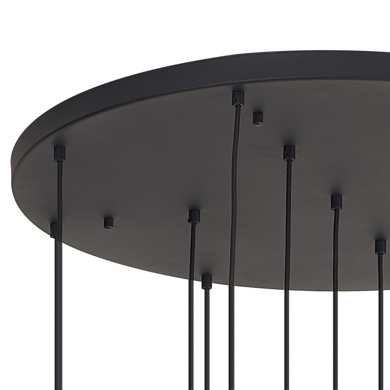 Load image into Gallery viewer, C-Lighting Budapest Satin Black 13 Light E27 4m Round Multiple Pendant, Suitable For A Vast Selection Of Glass Shades - 53401
