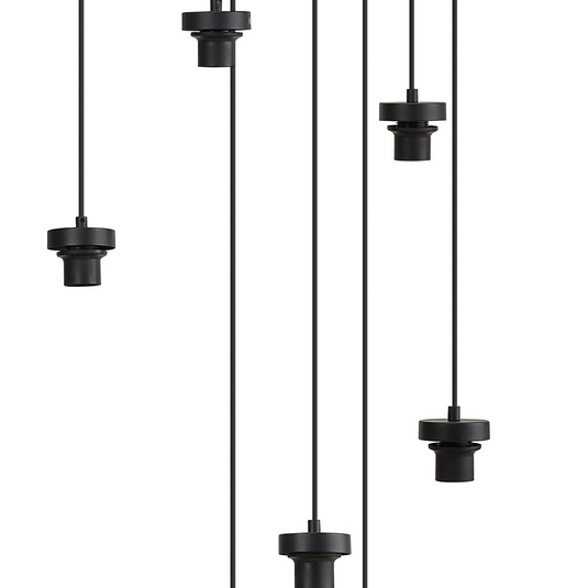 C-Lighting Budapest Satin Black 13 Light E27 4m Round Multiple Pendant, Suitable For A Vast Selection Of Glass Shades - 53401