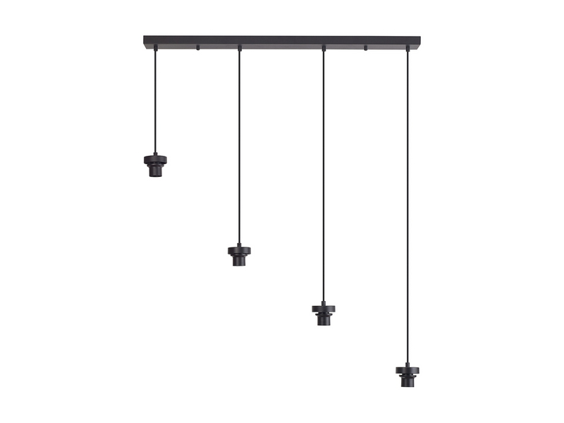 Load image into Gallery viewer, C-Lighting Budapest Satin Black 4 Light E27 2m Linear Multiple Pendant, Suitable For A Vast Selection Of Glass Shades - 53403
