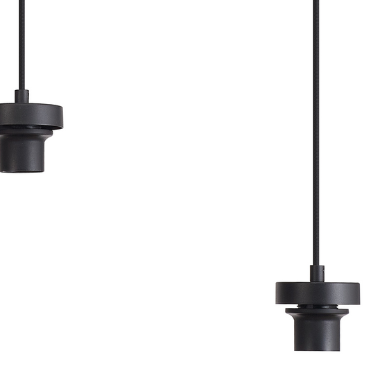 C-Lighting Budapest Satin Black 4 Light E27 2m Linear Multiple Pendant, Suitable For A Vast Selection Of Glass Shades - 53403
